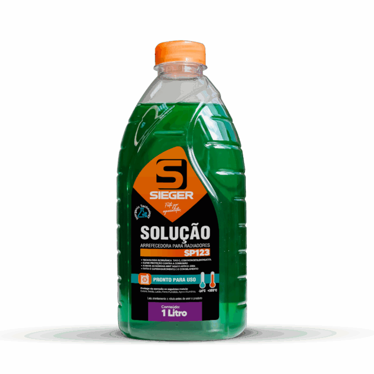 Foto de litro de aditivo de radiador na cor rosa da marca Sieger_ codigo SP123, produto para o sistema de arrefecimento de carros